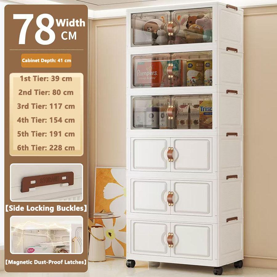 Faltbarer Aufbewahrungsschrank Wandmontage Klappbarer Spind Kompakter Organizer für Zuhause und Büro mit verstellbaren Regalen in Weiß/Grau