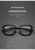 Ultra-Light Retro Black Myopia Glasses with Large Square Wood-Based Frame