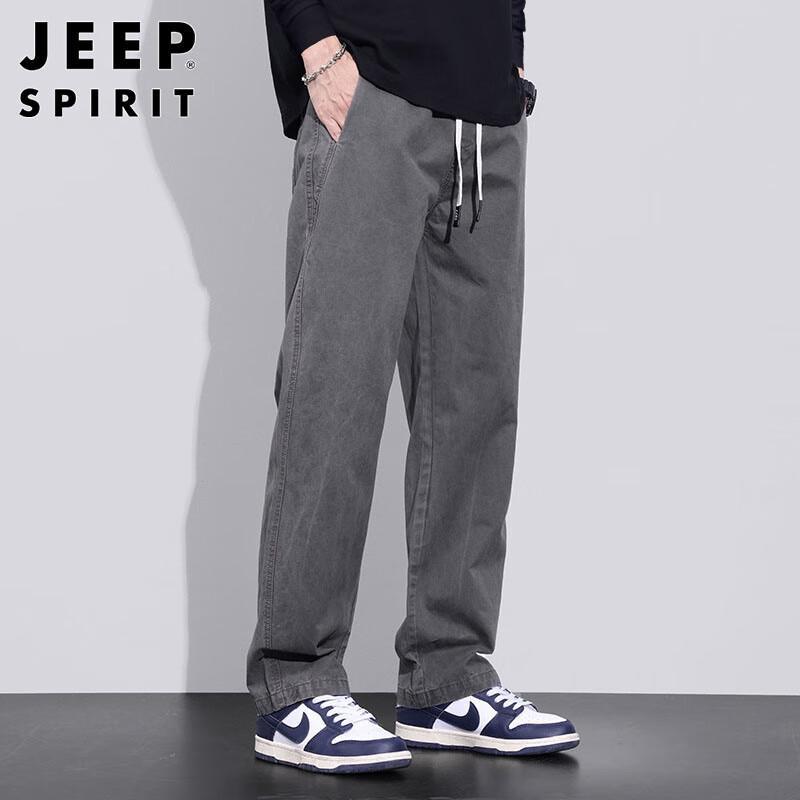 JEEP SPIRIT Herren Baumwolle Locker Gerade Bein Cargohose