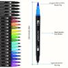 60/120 Colors Dual Tip Brush Pens Watercolor Art Markers Set – Fineliner & Brush for Adult Coloring Drawing Sketching Calligraphy