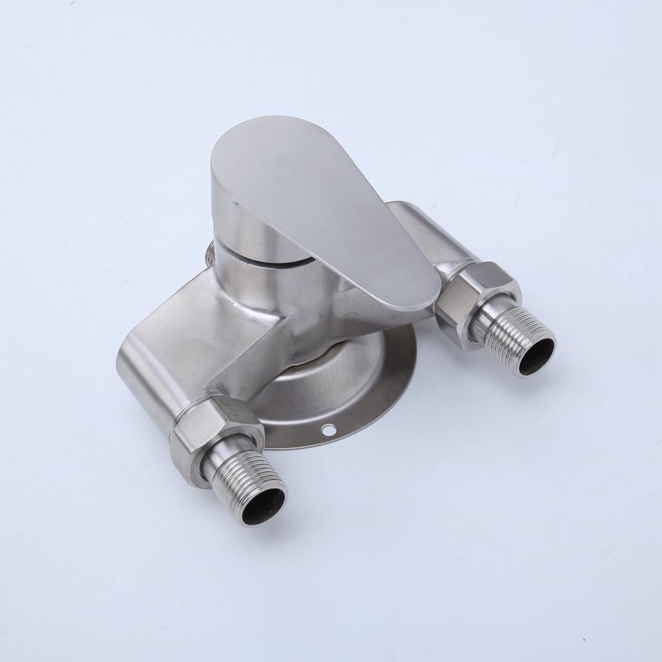 Triangular Exposed Shower Faucet with Hot and Cold Mixing Valve & Switchable Shower Head