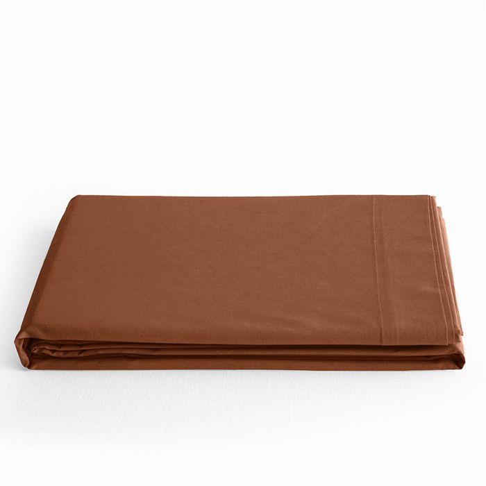 Parure de draps 4 pièces "Premium" pour lit 140 x 190 cm Paprika Coton Pur