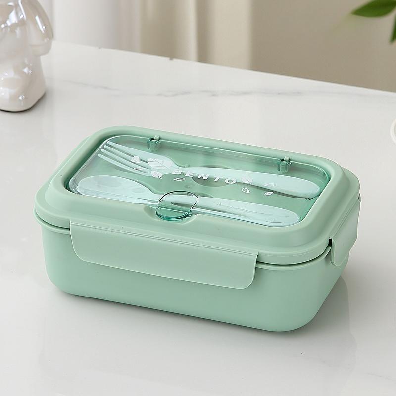 Lunch Box Portable for Children School Office Bento Box Compartment Sealed Food Container with Tableware Microwavable Heating