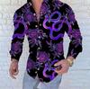 Western Geometric Print Long Sleeve Button-Up Shirt For Men