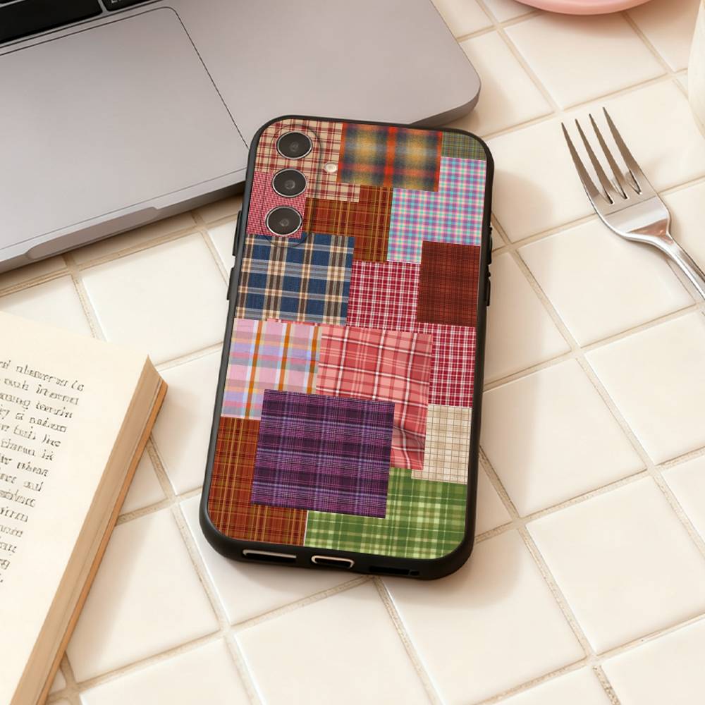 Scottish Tartan Pattern Phone Case For Samsung Galaxy A73,A72,A71,A70,A53,A52,A51,Others Soft Black Shell