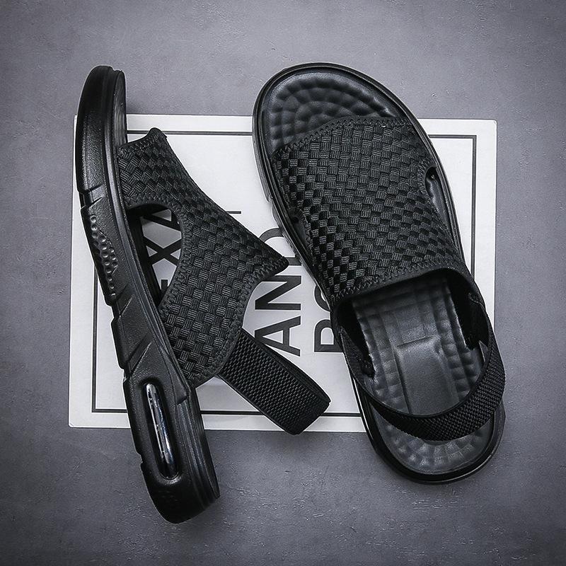 Fashion Men's Sandals Summer Fashion Non-slip Beach Shoes for Men Breathable Outdoor Open Toed Black Sports Sandals Man Casual Shoes