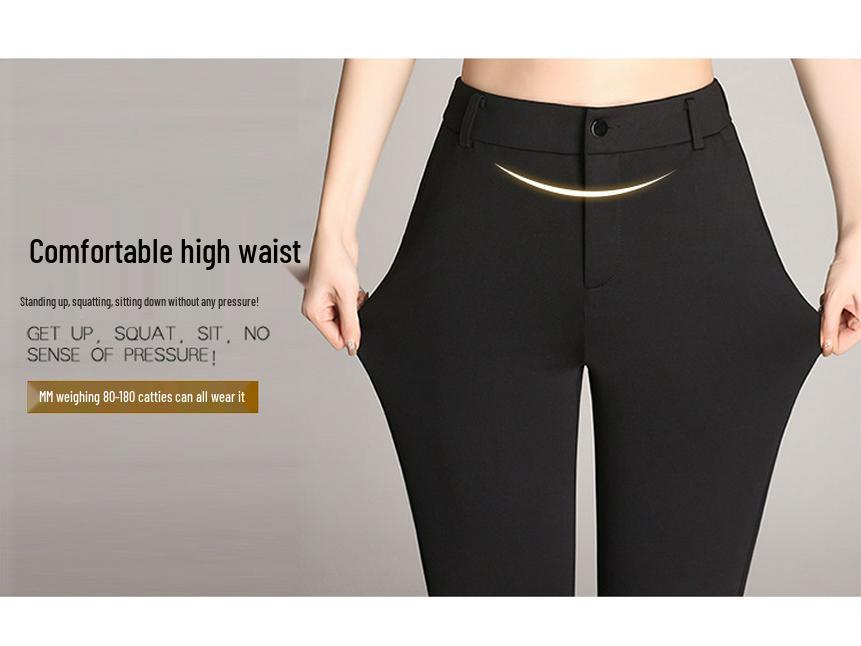 Dámské nadměrné kalhoty s vysokým pasem, splývavé, s mikro rozšířením - Neformální kolekce jaro/podzim 2025