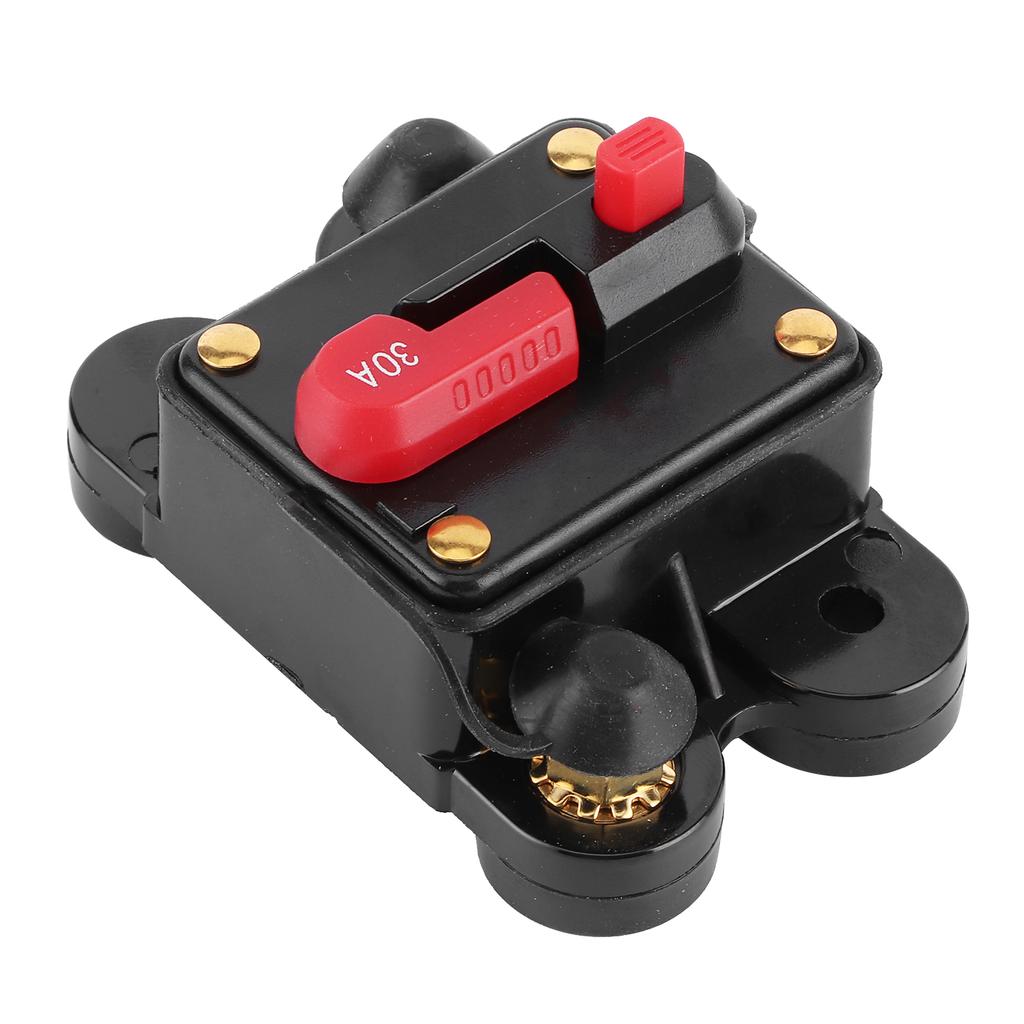 Auto-Audiosystem Sicherungshalter Automatischer Schutzschalter 12V‑24V DC Auto Boot Stereo Schutz30A, 78x51x38mm