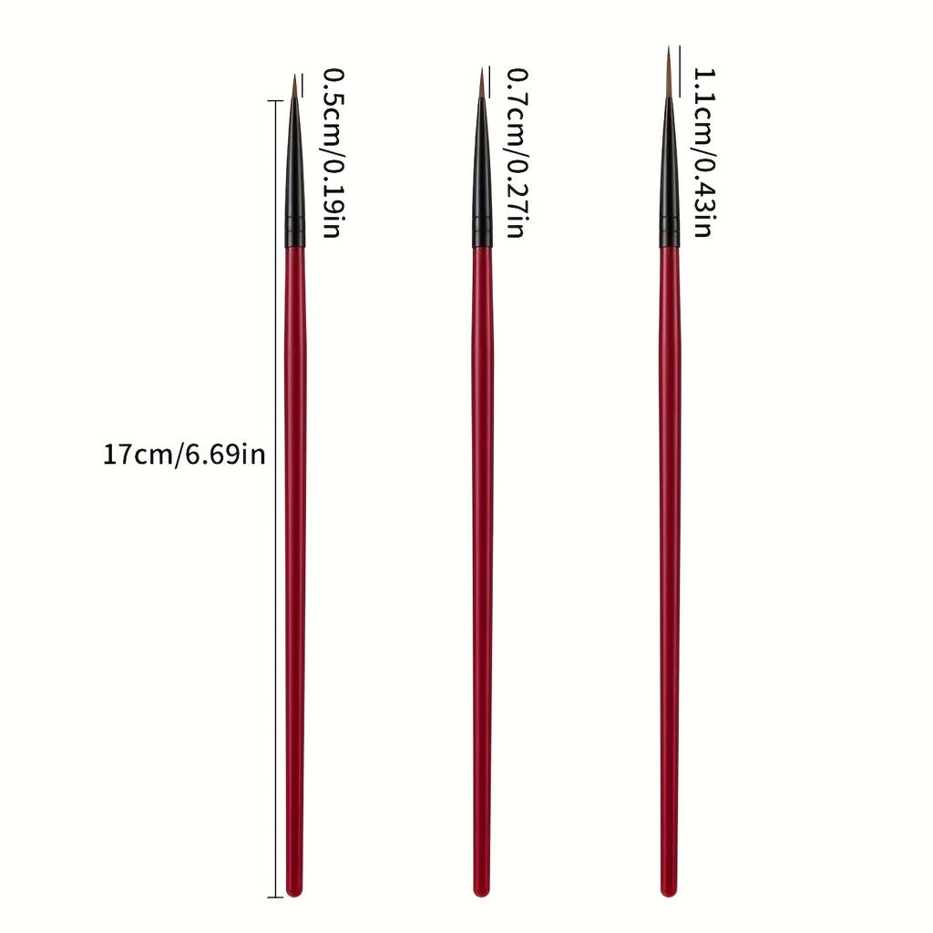 Set de Pinceles Liner para Uñas - Bolígrafos de Dibujo de Detalle Fino para Uñas Acrílicas - Herramientas sin Olor para Pintura y Diseño de Rayas para Manicura DIY de Calidad de Salón