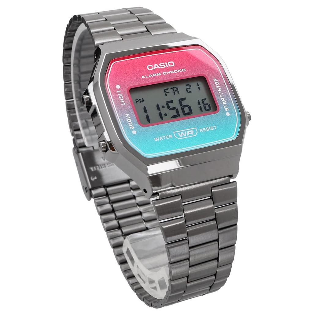 Casio Digital Watch, Vintage Series, Gradient Color, A168WERB-2A, Men's, Women's, Kids', Metallic Gray, Overseas Model [Parallel Import]
