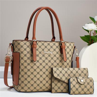 Módní Velkokapacitní Dámské Tašky přes rameno Designové Dámské Kabelky Luxusní Pu Leather Tote Cestovní taška 3dílná sada Dámské tašky