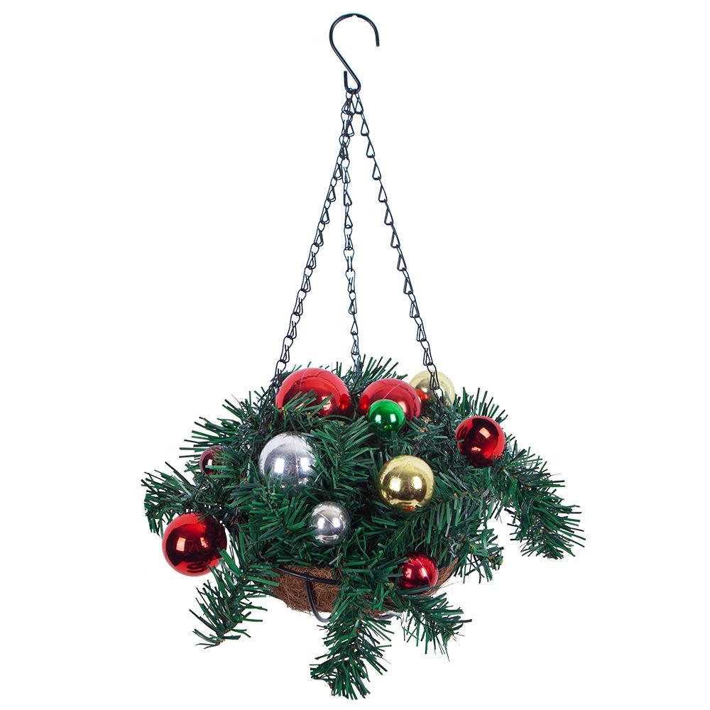 

Независимая станция Рождественская подвесная корзина венок Рождественский день Рождественская подвесная корзина Искусственная рождественская подвесная корзина 45*40*20