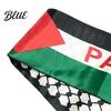 Palestine Neck Wrap Nation Flag Print Scarf Fringed Satin Color Matching Unisex Patriotism Smooth Custom National Day Party Parade
