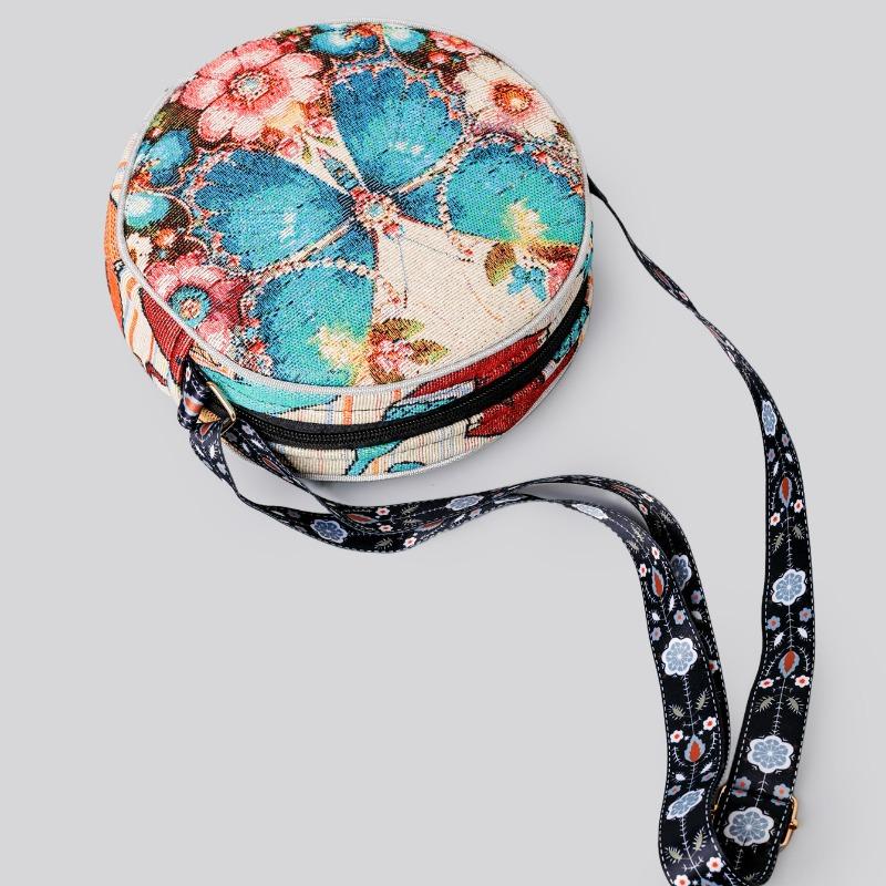 Ethnic-style Hand-held and Crossbody Multi-purpose Bag, Embroidered Bag, Casual Double-sided Hanfu Small Cloth Bag