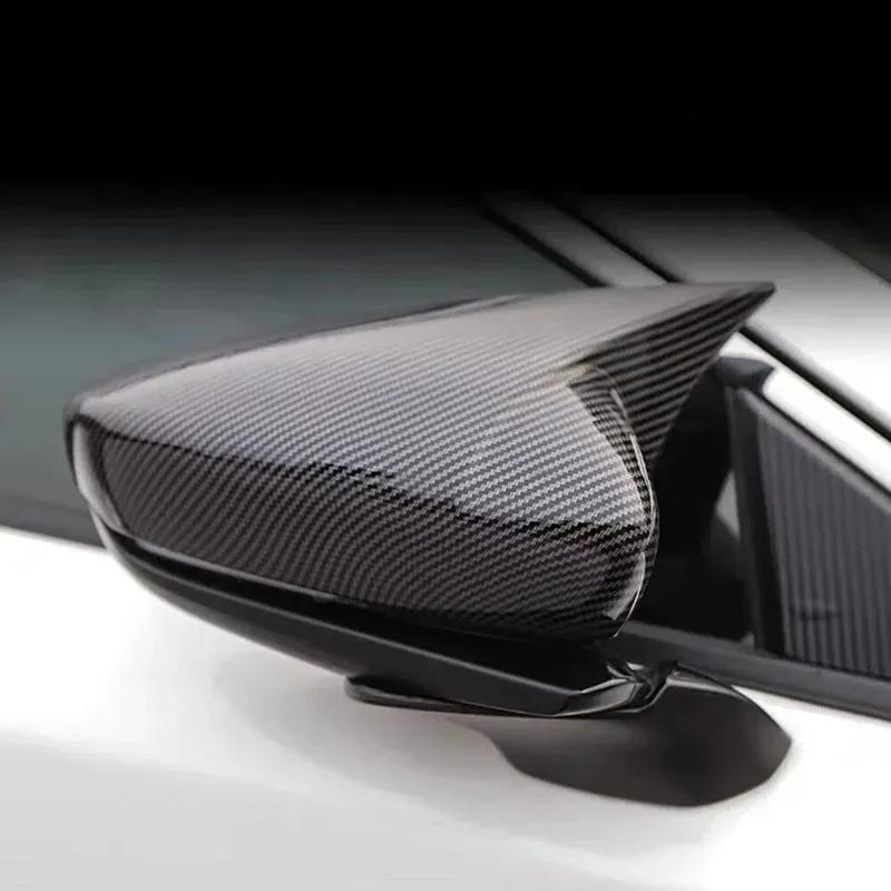 For Mazda CX30 CX-30     Car Rearview Side Mirror Cover Wing Cap Door Housing Shell Trim Sticker ABS Carbon