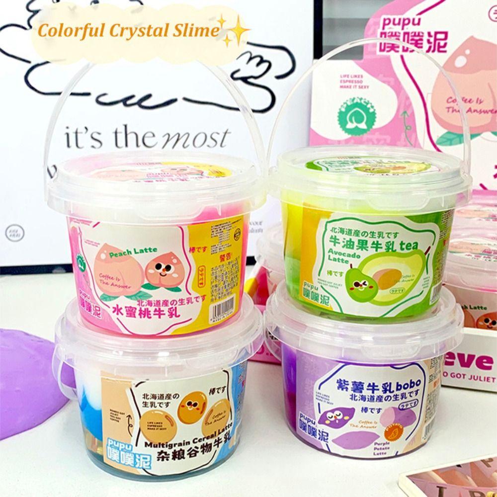 

Peach Coarse Cereals Slime Kit Non-Sticky Crystal Mud Colorful Crystal Slime Party Favors for Kids Juicy peach