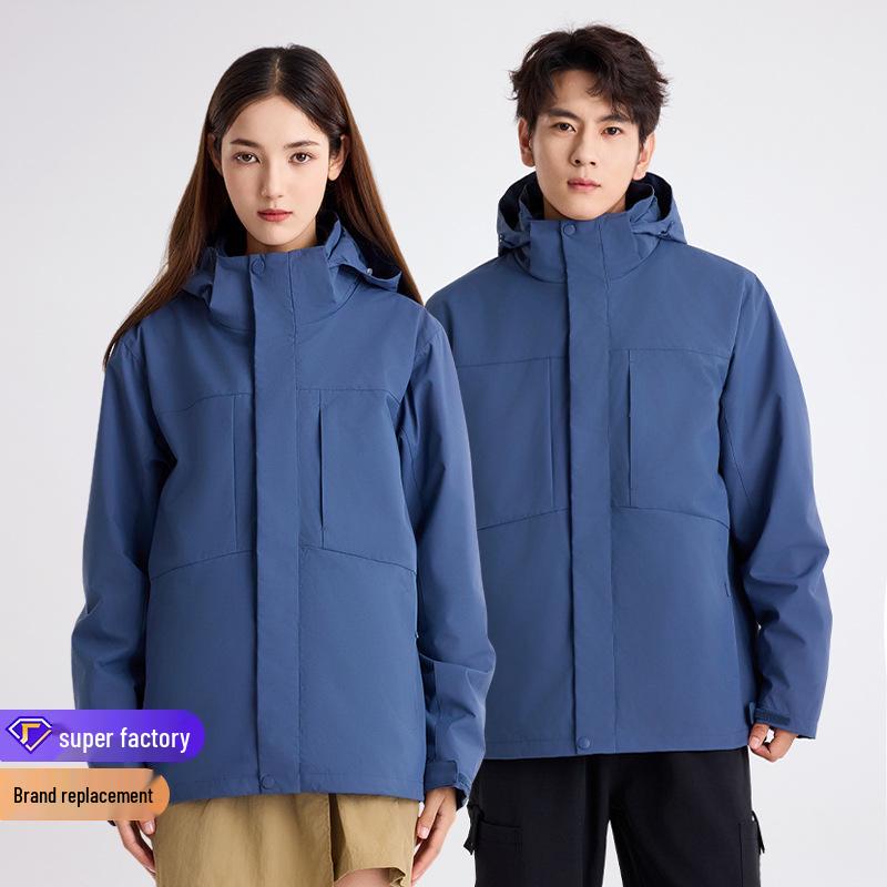 

2024 Водонепроницаемая ветровка из флиса Silver Fox для пар - Унисекс одежда для альпинизма 2XL