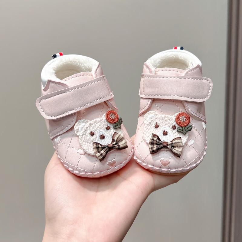 

Зимние мягкие нескользящие велюровые туфельки для девочек, 6-12 месяцев S, Inner Length 10cm, Recommended for 0-4 months