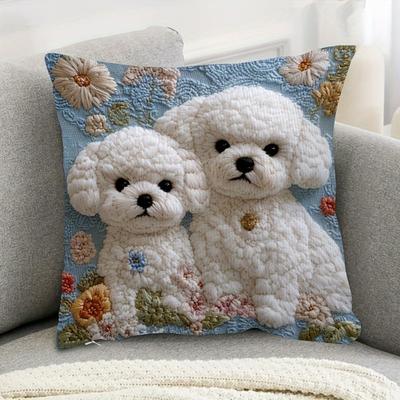 45x45CM Throw Pillow Cover Cartoon Dog Cat Pillow Case Home Living Room Bedroom Sofa Bed Decorative Square Cushion Cover