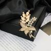 Brooch Retro Style Flower Plant Design Suit Lapel Pin with Faux Opal Inlaid Sweaters Collars Hats Bags Coats Scarves Badge Outfit Accessory