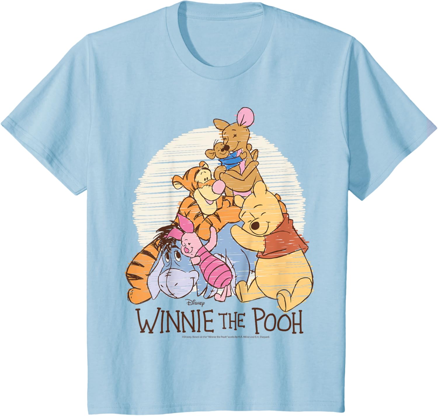New Winnie The Pooh - Pooh Eeyore Piglet Tigger Kanga Roo Hug Fashion Casual T-Shirt S-4XL Four Seasons L