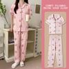 Pajamas Women'S Sweet Pink Short-Sleeved Trousers Casual And Comfortable Summer Cardigan Loungewear Can Be Worn Outside