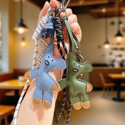 Cartoon Kreativer Bohnenbär Tasche Schlüsselanhänger Anhänger Niedlicher Auto Schlüsselanhänger Anhänger Exquisites Geschenk