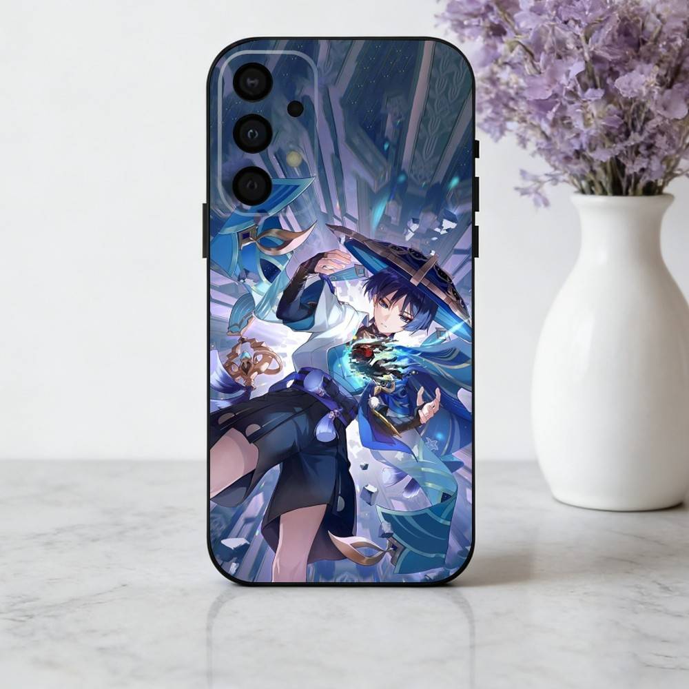 S-Scaramouches G-Genshin I-Impact-T phone Case For Samsung Galaxy A73,A72,A71,A70,A53,A52,A51,Others Soft Black Shell