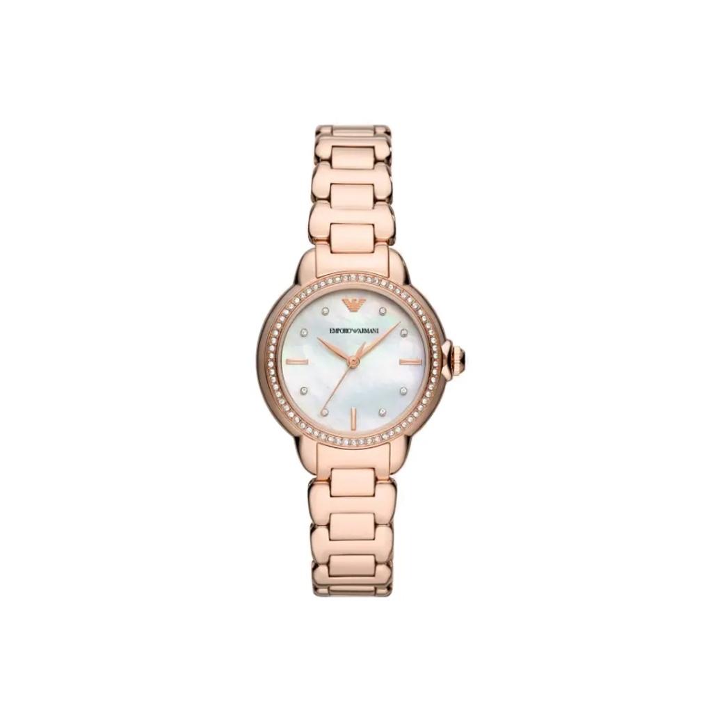 EMPORIO ARMANI Three-Hand Rose Gold-Tone Stainless Steel Watch AR11523-CLG Silver Dial