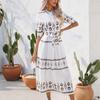 Printing Half-Length Sleeve Dress Soft Summer Women's Clothing National Style