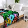 Graffiti Print Blanket Soft Comfortable All Seasons Suitable Sofa Office Nap Travel Birthday Gift Christmas Present