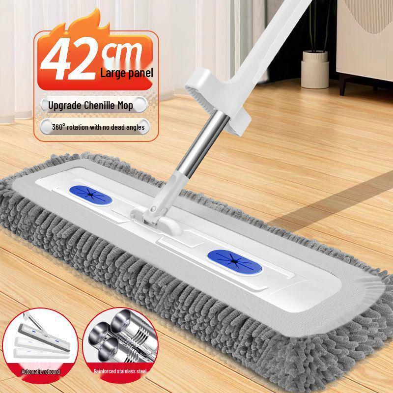 Chenille Flat Mop 2025: Hands-Free, Dual-Use Floor Cleaner for Dry and Wet Surfaces.