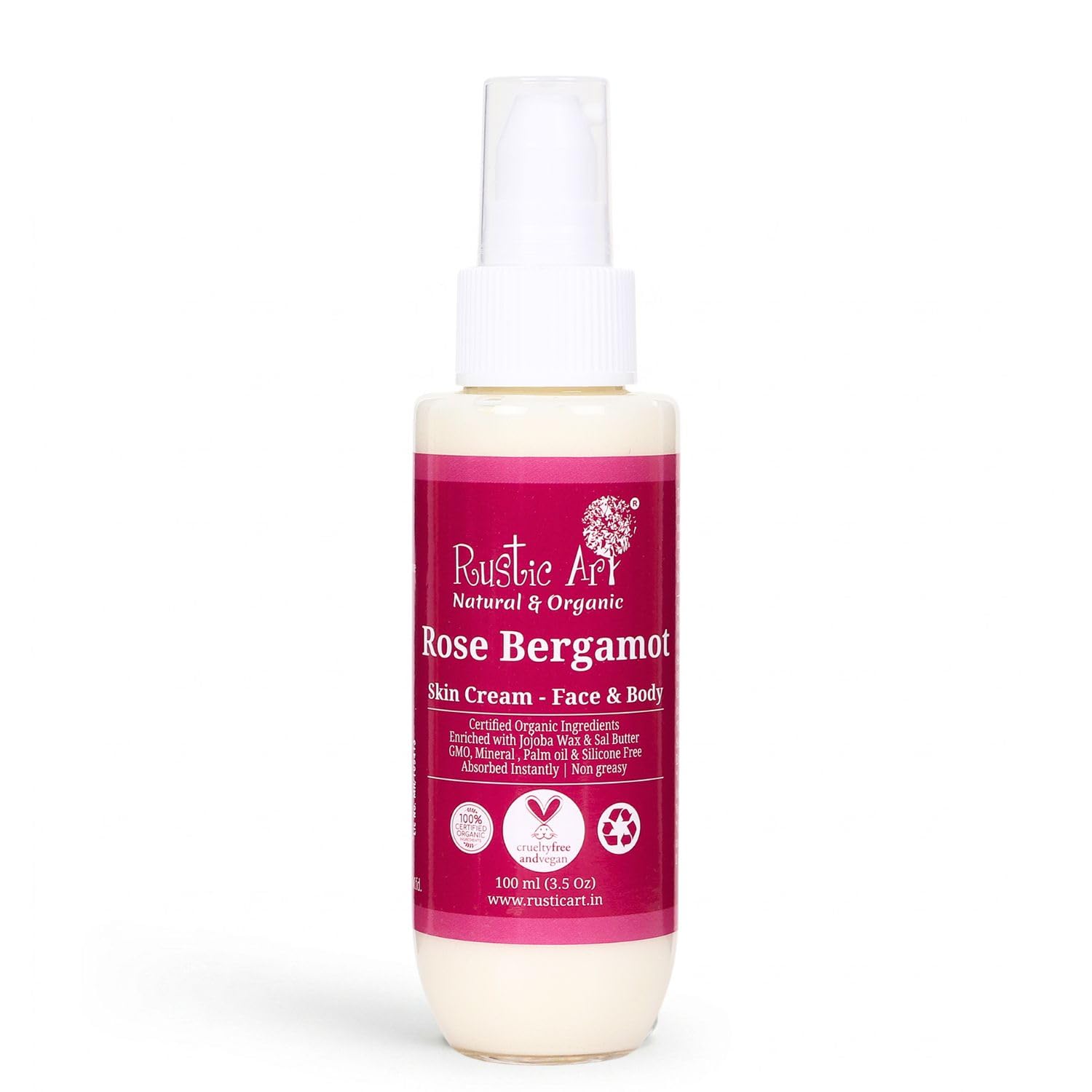 Rose Bergamot Face & Body Moisturizer | All Day Hydration | Lightweight Non-Greasy Formula | All Skin Types | 100ml