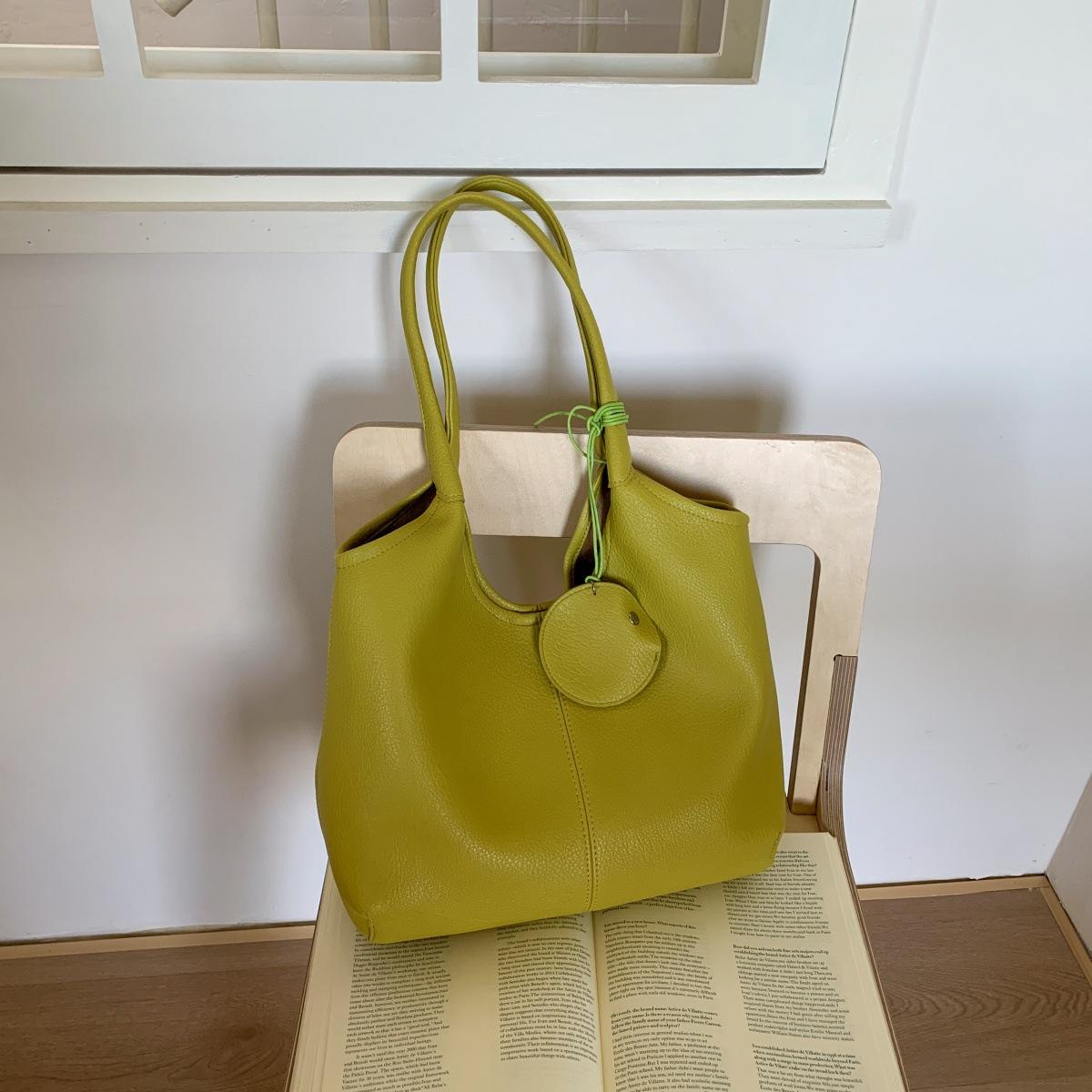 

Однотонная текстурная сумка-тоут тренд 2025 новая модная модная сумка через плечо сумка кроссбоди зелёный