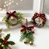 Christmas Jingle Bells Door Hanger Ornament Velvet Bow Pine Cone Bell Pendants For Christmas Decoration Christmas Gift Noel