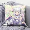Re Zero Infinity Emilia Cute Anime GGirl  Pillow Covers Home Sofa Cushion Covers and Aecorative Custom