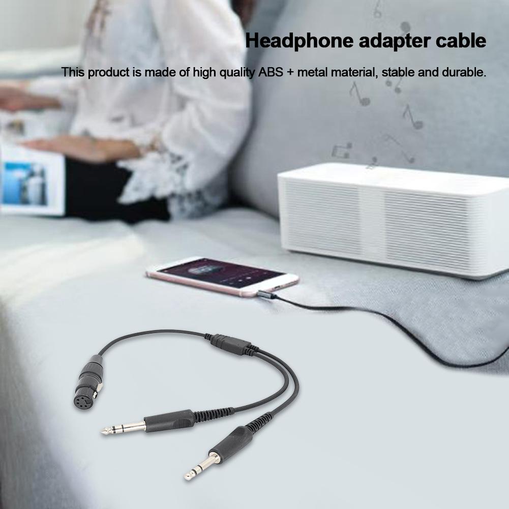 Airbus XLR To GA Dual Plug 5 Pin Aircraft Headphone Connector Cable 5 Pin XLR To GA Twin Plugs Cable for Aviation Communication