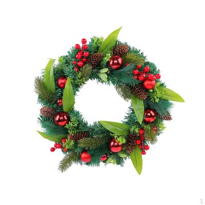 Kerstkrans Groene Bladeren Voordeur Simulatie Rode Bessen Decor Winter