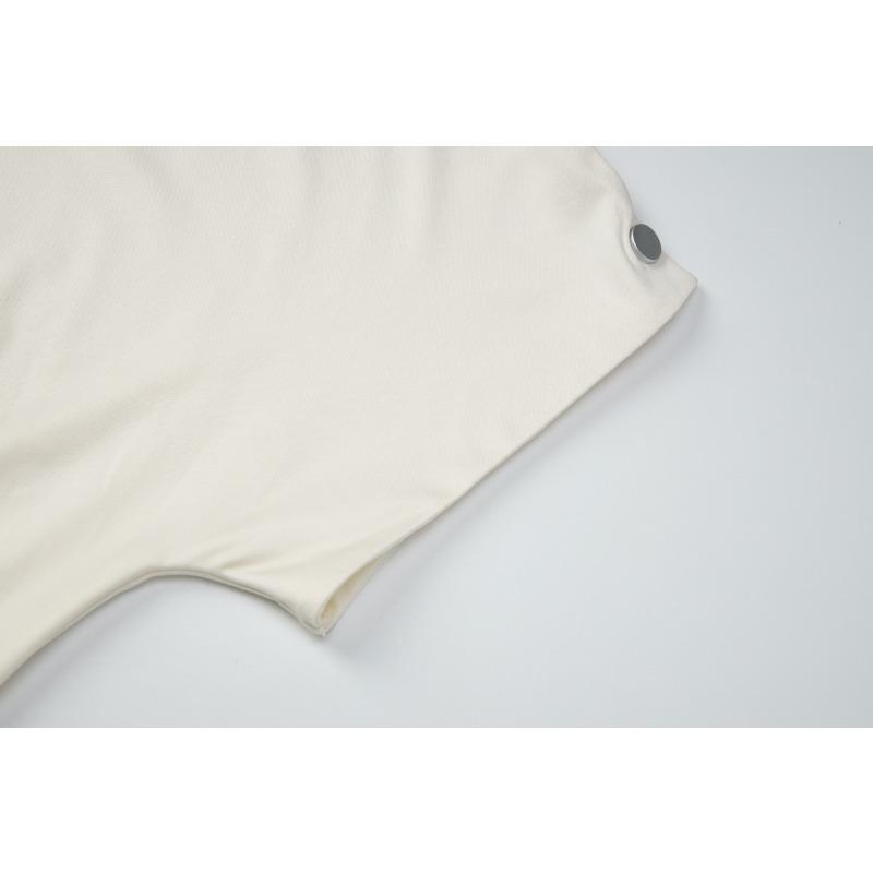 Women Summer Cowl Neck Short Sleeve Button Detail Slim Fit Solid Color Casual Blouse