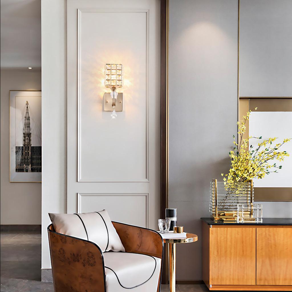 Modern Minimalist Crystal Wall Lamp For Living Room Bedroom Decor Led Wall Light