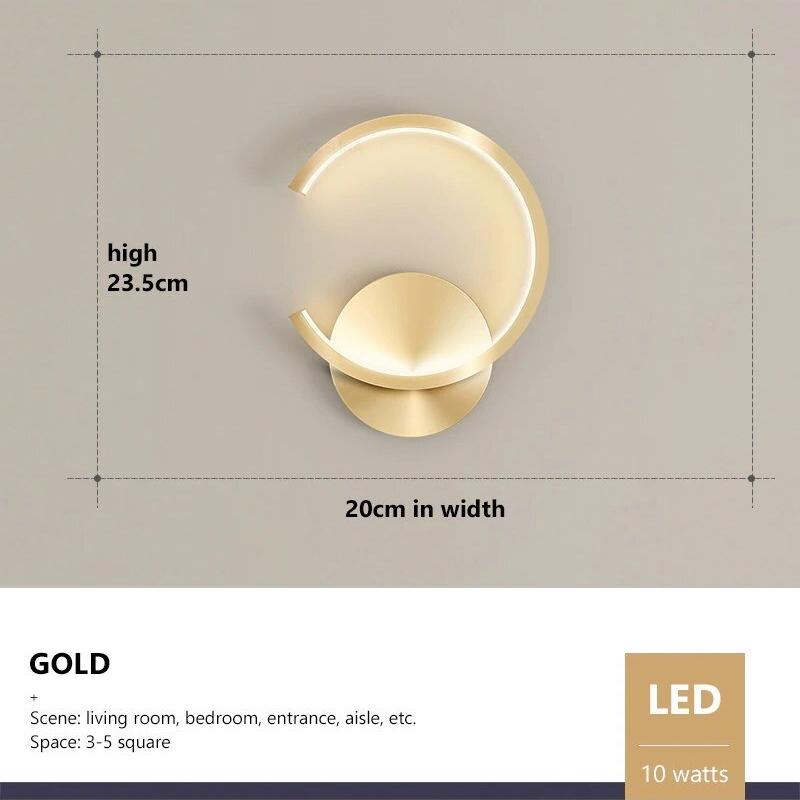 Modern LED Wall Lamps Minimalist Semicircular Aluminum Sconces For Living Room Bedroom Bedside Dining Rooms Illumination Fixture