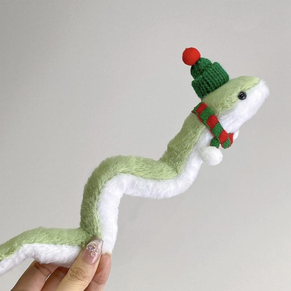 Wrap Around Arm Snake Stuffed Plush Doll Plush Green Snake Animal Doll  Car Decor