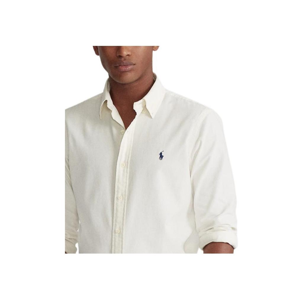 Polo Ralph Lauren FW23 Pony Embroidered Single-Breasted Long Sleeve Shirt Men shirts White MNPOWOV16820898-101