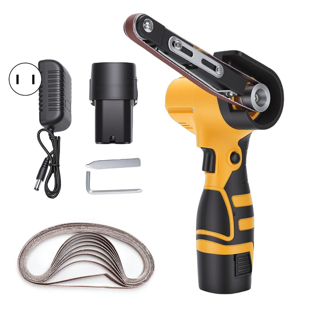 Cordless Belt Sander, 7000RPM Mini Belt Grinder with Variable Speed, 1500mAh Battery and Charger, Portable Sanding Tool