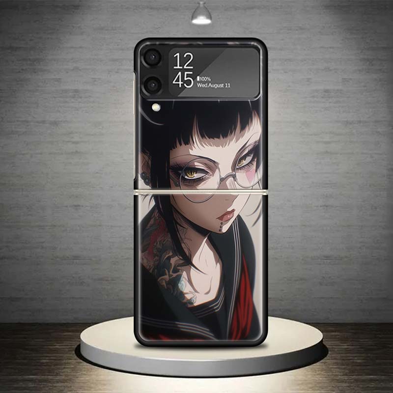Himiko Toga My Hero Fashion Phone Case For Samsung Galaxy Z Flip 7 6 5 4 3 5G Shockproof Cover Z Flip7 Flip6 ZFlip5 Flip3 Flip4 Samsung Z Flip 4