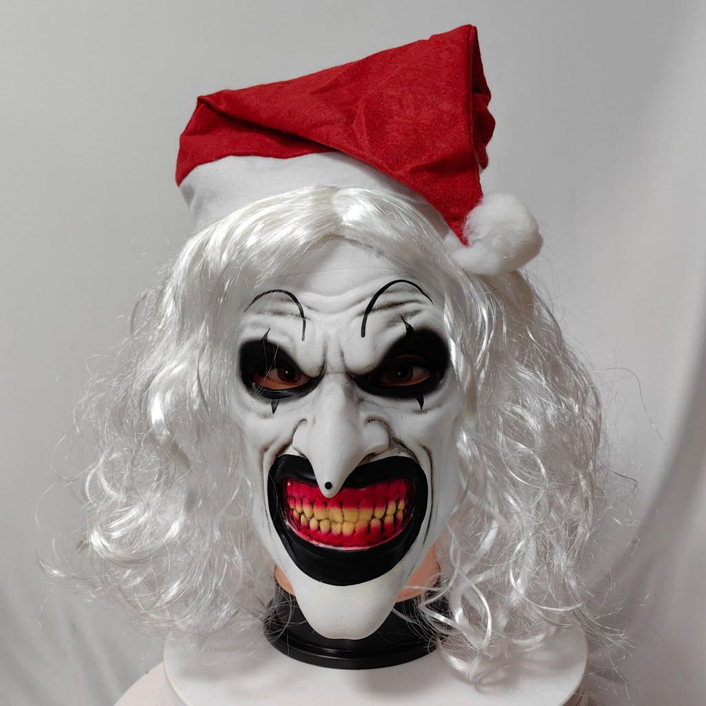 Horror clown mask, hat, clown hood, Halloween masquerade horror Cos Props