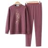 YUZHAOLIN Women's Plus Size Fleece Lined Round Neck Thermal Underwear Set
