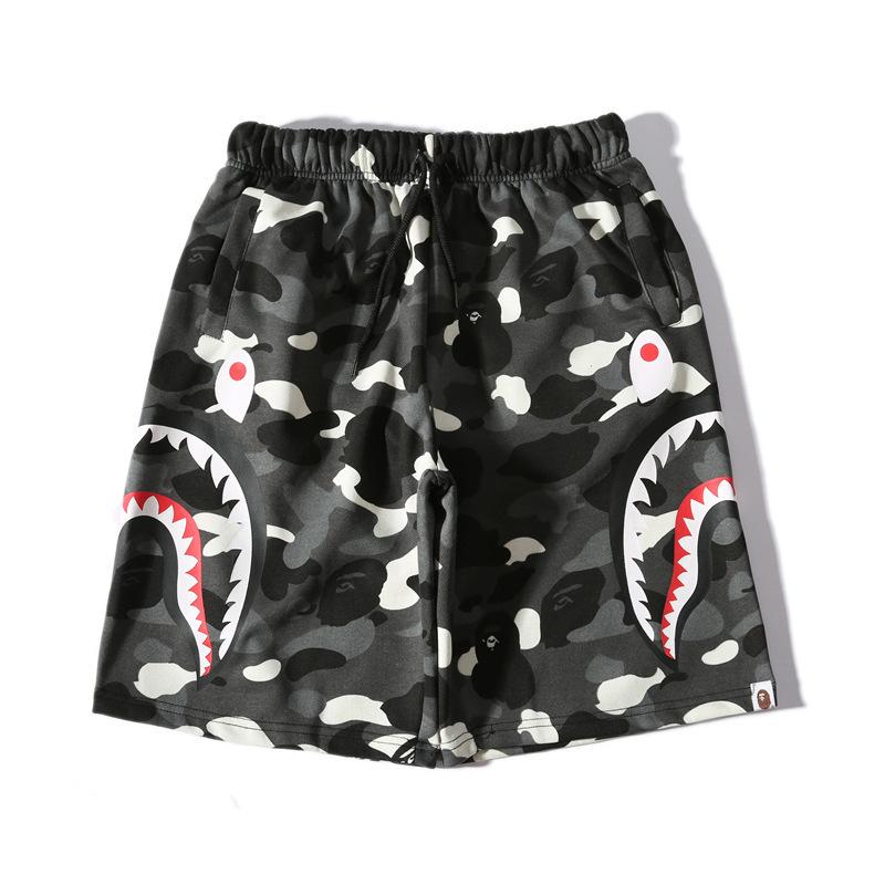 Pantaloncini Casual Bape Shark Camo da Uomo Estivi da Spiaggia Board Shorts a 5 Tasche Pantaloncini da Campo Streetwear