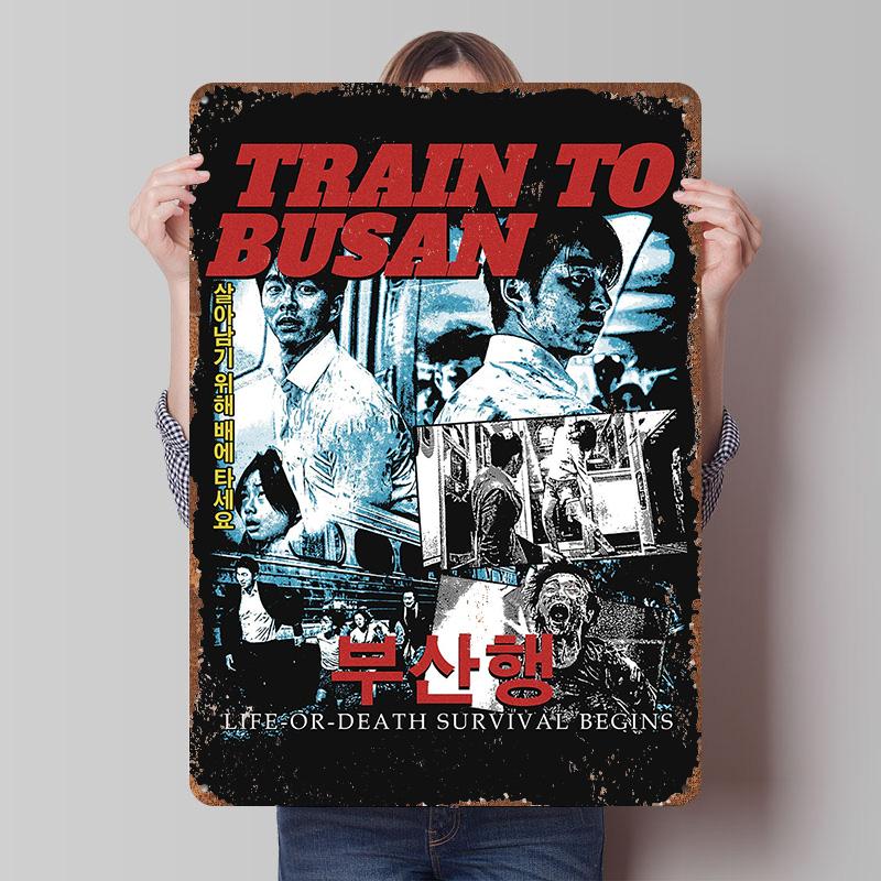 Busan Zombies TTB Horror Tinplate Poster Customized Wall Art Vintage Retro Metal Signs for Room Decoration Garage Decorations