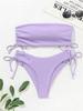 European & American Sexy Bandeau Split Swimsuit - Women's Drawstring Bikini Fashion